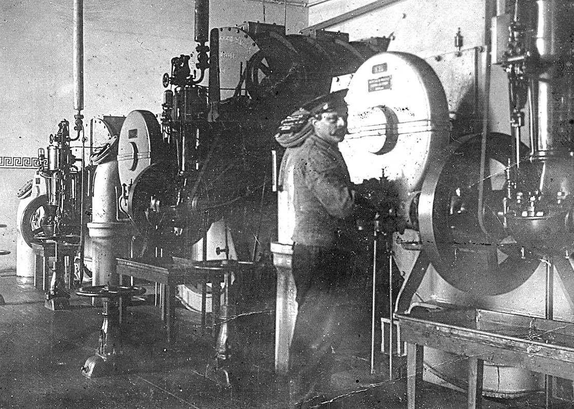 Blick auf eine Gasreinigungsanlage für Stadtgas um 1890