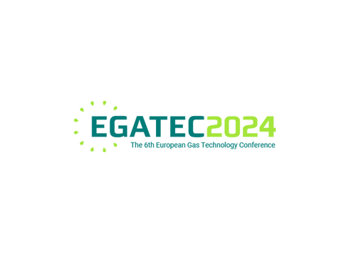Schriftzug der EGATEC 2024-Veranstaltung in blauen bis grünlichen Buchstaben