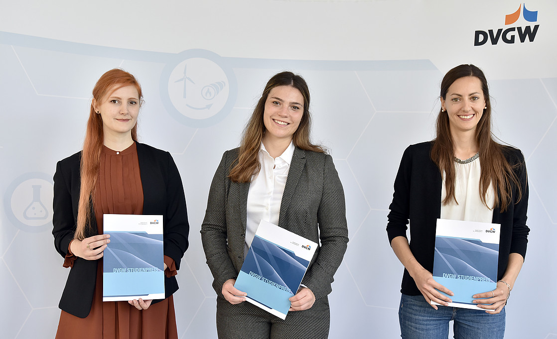 Preisträgerinnen DVGW-STudienpreis Gas 2020/2021 bei der Verleihung am 10.09.21 in der DVGW-Hauptgeschäftstelle in Bonn.