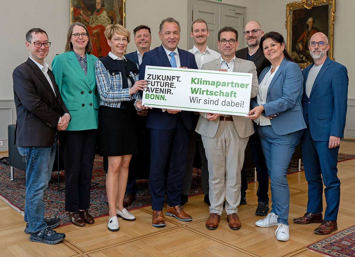 Gruppenfoto der neuen Klimapartner der Bundesstadt Bonn