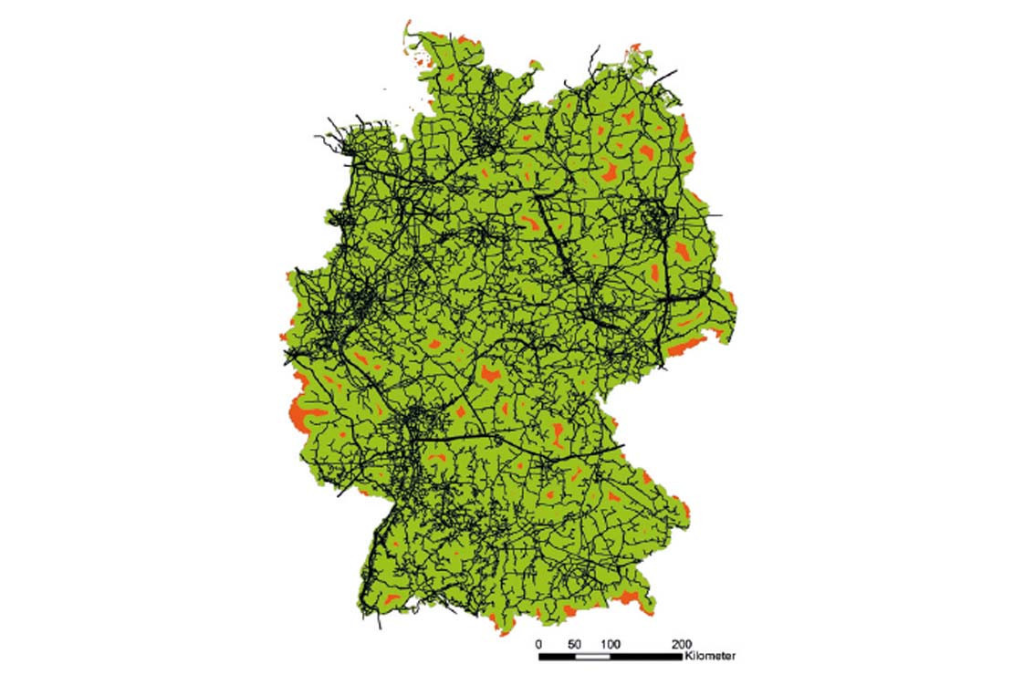 Das Gasnetz in Deutschland als Grafik