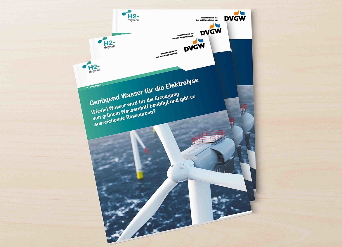 Titelblatt des Factsheets, dreifach gefächert; neben Titel und Untertitel sind Windräder auf dem Meer zu sehen.