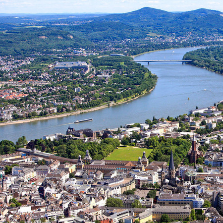 Sicht auf Bonn und das Siebengebirge