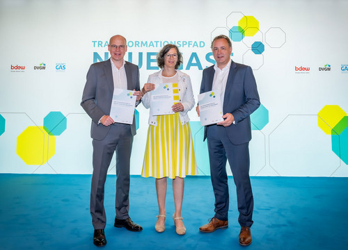 Dr. Timm Kehler (Zukunft Gas), Dr. Kirsten Westphal (BDEW), Prof. Dr. Gerald Linke (DVGW)