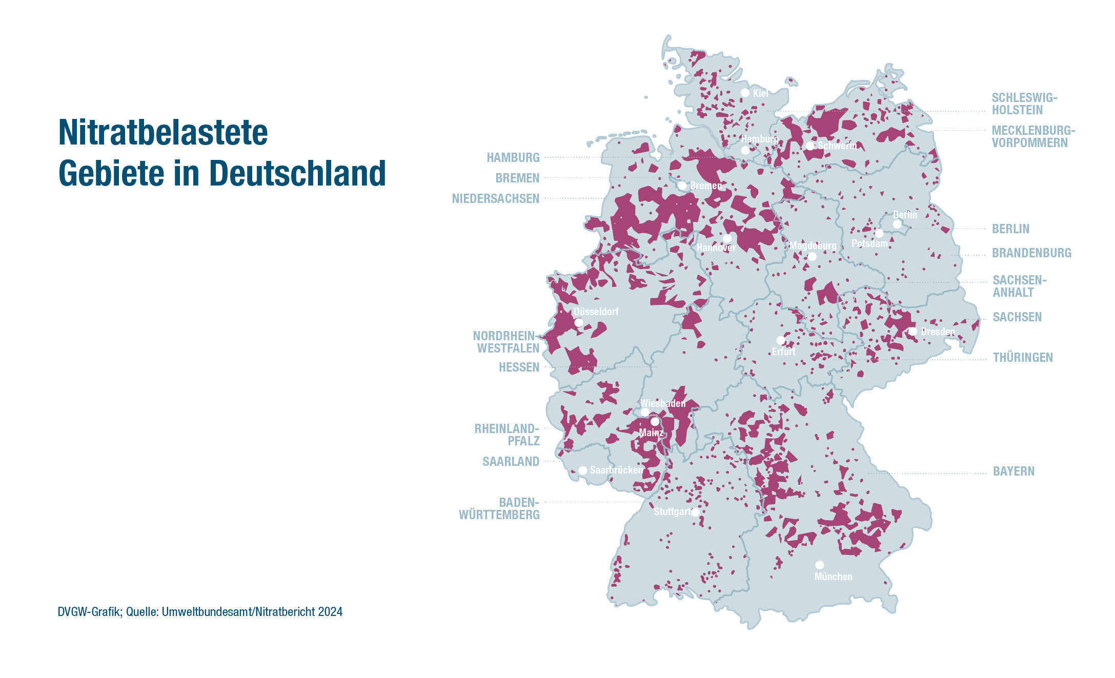 Belastung des Grundwassers in Deutschland mit Nitrat